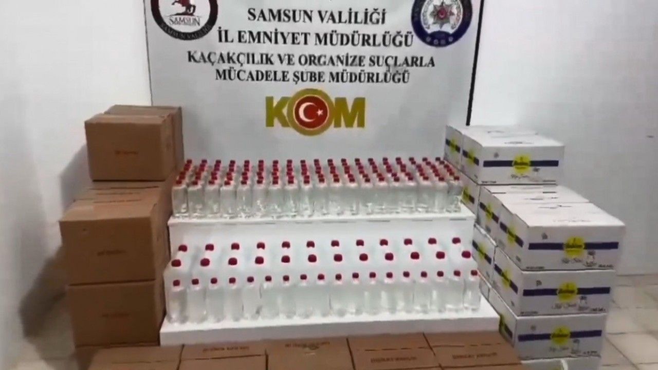 Kaçak ve sahte alkol üretimini engellemek için Samsun’da “Çengel-6” Operasyonu