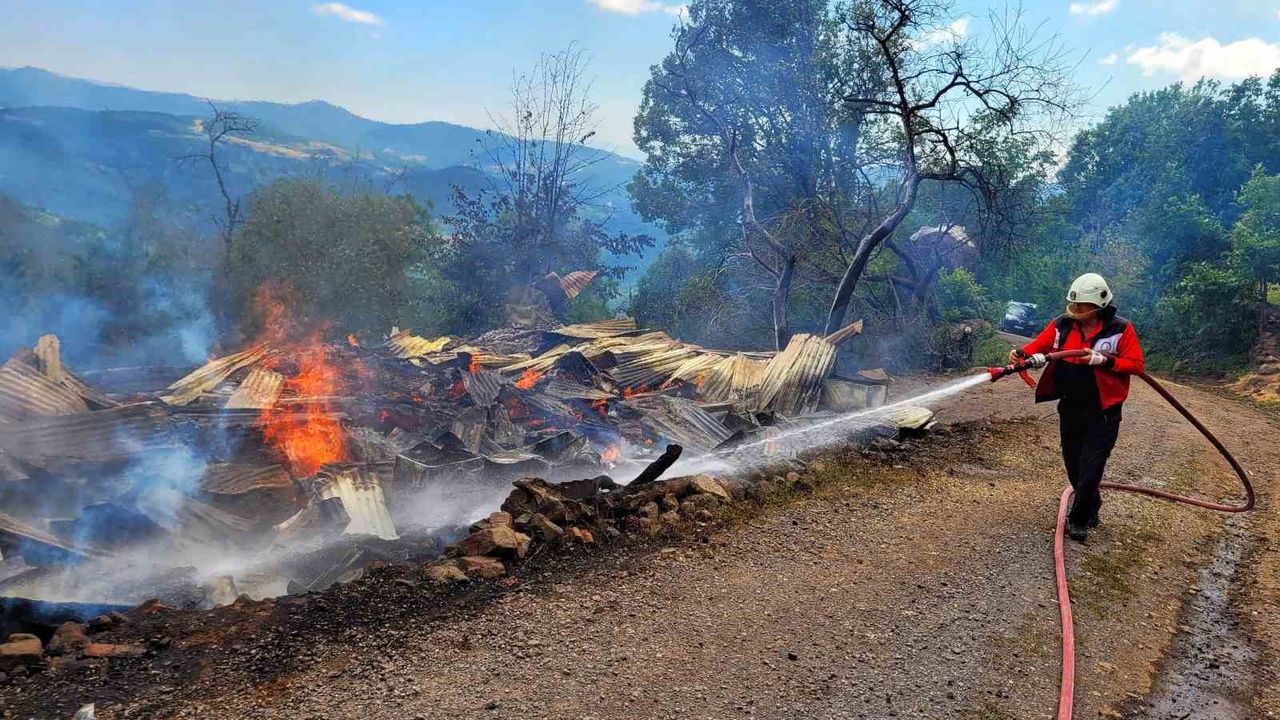 Ordu’da elektrik kontağından çıkan yangın bir evi küle çevirdi