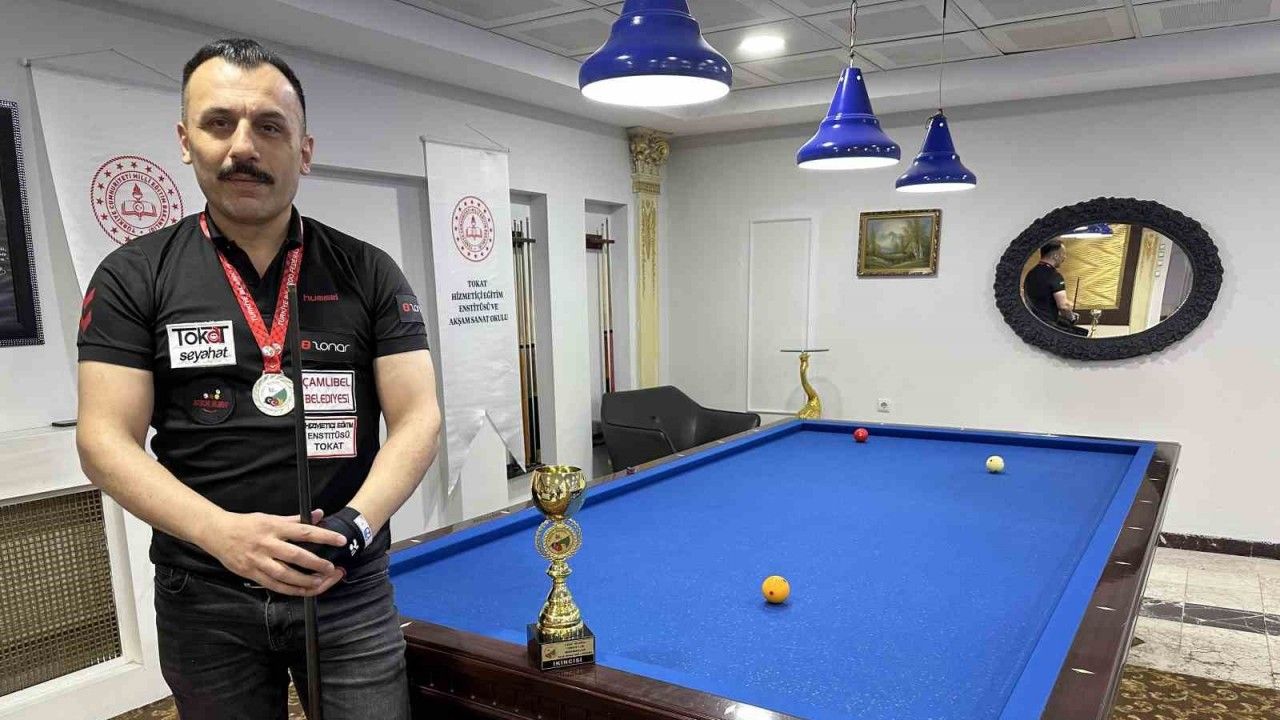 Tokatlı bilardo sporcusu Avrupa şampiyonasında kupa hedefliyor