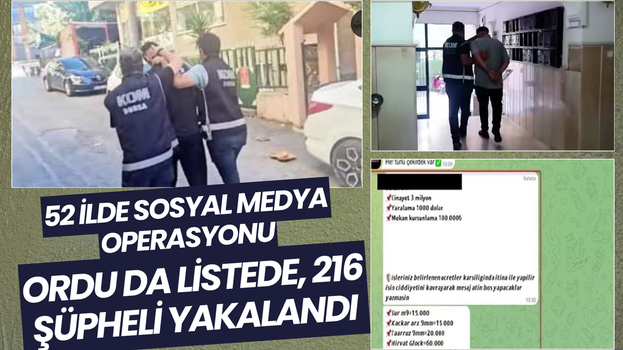 52 İlde Sosyal Medya Operasyonu: Ordu da Listede, 216 Şüpheli Yakalandı