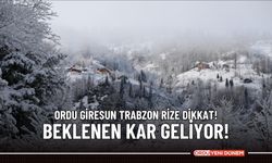 Ordu Giresun Trabzon Rize Dikkat! Beklenen Kar Geliyor!