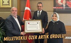 Ak Parti Ordu Milletvekili Özer'e Fahri Hemşehrilik Beratı