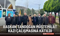 Başkan Tandoğan müştemilat kazı çalışmasına katıldı