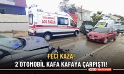 FECİ KAZA! 2 OTOMOBİL KAFA KAFAYA ÇARPIŞTI!