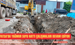 Fatsa'da yağmur suyu hattı çalışmaları devam ediyor