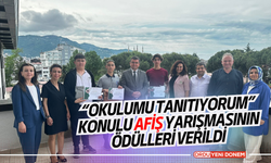 “Okulumu Tanıtıyorum” konulu afiş yarışmasının ödülleri verildi