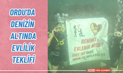 Ordu'da deniz altında evlilik teklifi