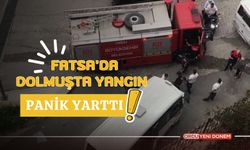 Fatsa'da Dolmuşta Yangın Panik Yarttı!