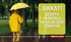 Ordu’ya Yağmurlu Havalar Geri Dönüyor