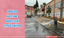 Ordu'da hastane bahçeleri temizleniyor