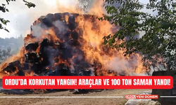 Ordu’da Korkutan Yangın! Araçlar ve 100 Ton Saman Yandı!