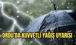 Ordu'da Kuvvetli Yağış Uyarısı