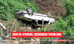 Ordu’da Otomobil Uçurumdan Yuvarlandı