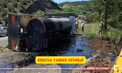 Ordu’da Feci Kaza! Tanker Devrildi