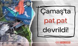 Çamaş'ta pat pat devrildi!