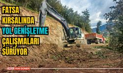 Fatsa kırsalında yol genişletme çalışmaları sürüyor