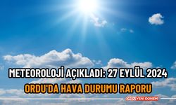 Meteoroloji açıkladı: 27 Eylül 2024 Ordu'da hava durumu raporu