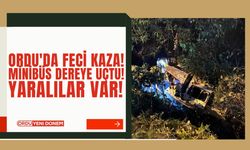 Ordu'da Feci Kaza! Minibüs Dereye Uçtu! Yaralılar Var!