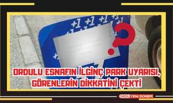 Ordulu Esnafın İlginç Park Uyarısı, Görenlerin Dikkatini Çekti