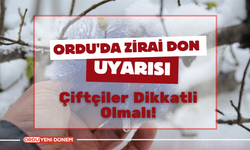 Ordu'da Zirai Don Uyarısı: Çiftçiler Dikkatli Olmalı!