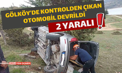 Gölköy’de kontrolden çıkan otomobil devrildi: 2 yaralı