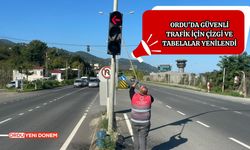 Ordu'da güvenli trafik için çizgi ve tabelalar yenilendi