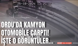 Ordu’da Kamyon Otomobile Çarptı! İşte O Görüntüler…