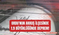 Ordu'nun Akkuş İlçesinde 1.9 Büyüklüğünde Deprem!