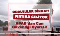 Ordulular Dikkat! AFAD Uyardı! Fırtına Bekleniyor!