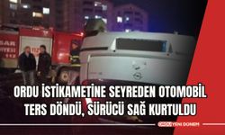 Ordu İstikametine Seyreden Otomobil Ters Döndü, Sürücü Sağ Kurtuldu