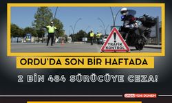 Ordu’da Son Bir Haftada 2 Bin 484 Sürücüye Ceza!