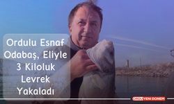 Ordulu Esnaf Odabaş, Eliyle 3 Kiloluk Levrek Yakaladı