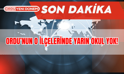 Ordu’nun O İlçelerinde Yarın Okul Yok!