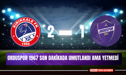 Orduspor 1967 Son Dakikada Umutlandı Ama Yetmedi