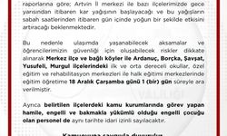 Artvin’de 6 ilçede okullara kar tatili