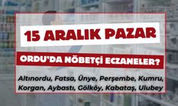 Ordu’da 15 Aralık Pazar Günü Nöbetçi Eczaneler?