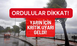 Ordulu Vatandaşlara Yarın İçin Kritik Uyarı Geldi!