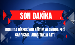 Ordu’da Direksiyon Eğitim Alanında Feci Çarpışma! Araç Takla Attı!