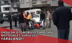 Ordu'da Otomobille Çarpışan Motosiklet Sürücüsü Yaralandı