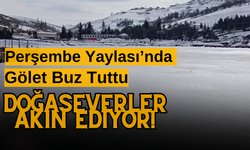 Perşembe Yaylası’nda Gölet Buz Tuttu: Doğaseverler Akın Ediyor!