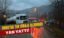 Ordu’da Tır Virajı Alamadı: Yan Yattı!