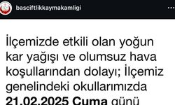 Başçiftlik ilçesinde eğitime kar engeli