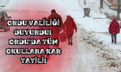 Ordu Valiliği Duyurdu! Ordu'da Tüm Okullara Kar Tatili!