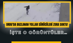 Ordu’da Buzlanan Yollar Sürücüleri Zora Soktu! İşte O Görüntüler…