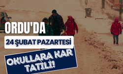 Ordu'da 24 Şubat Pazartesi Okullara Kar Tatili!