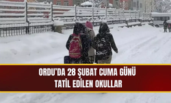 Ordu’da 28 Şubat Cuma Günü Tatil Edilen Okullar