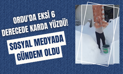 Ordu'da Eksi 6 Derecede Karda Yüzdü! Sosyal Medyada Gündem Oldu