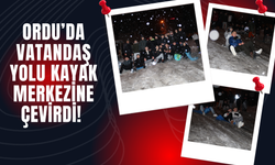 Ordu’da Vatandaş Yolu Kayak Merkezine Çevirdi!