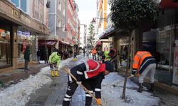 Ordu’nun caddelerinde kar temizliği