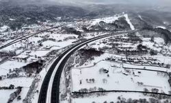 TEM Otoyolu’nun Bolu Dağı Tüneli havadan görüntülendi